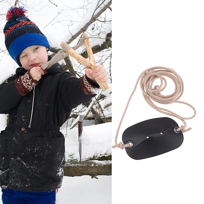 Handmade Leather Throwing Sling Old-Fashioned Slingshot for Outdoor Sports Camping Shooting Hiking
