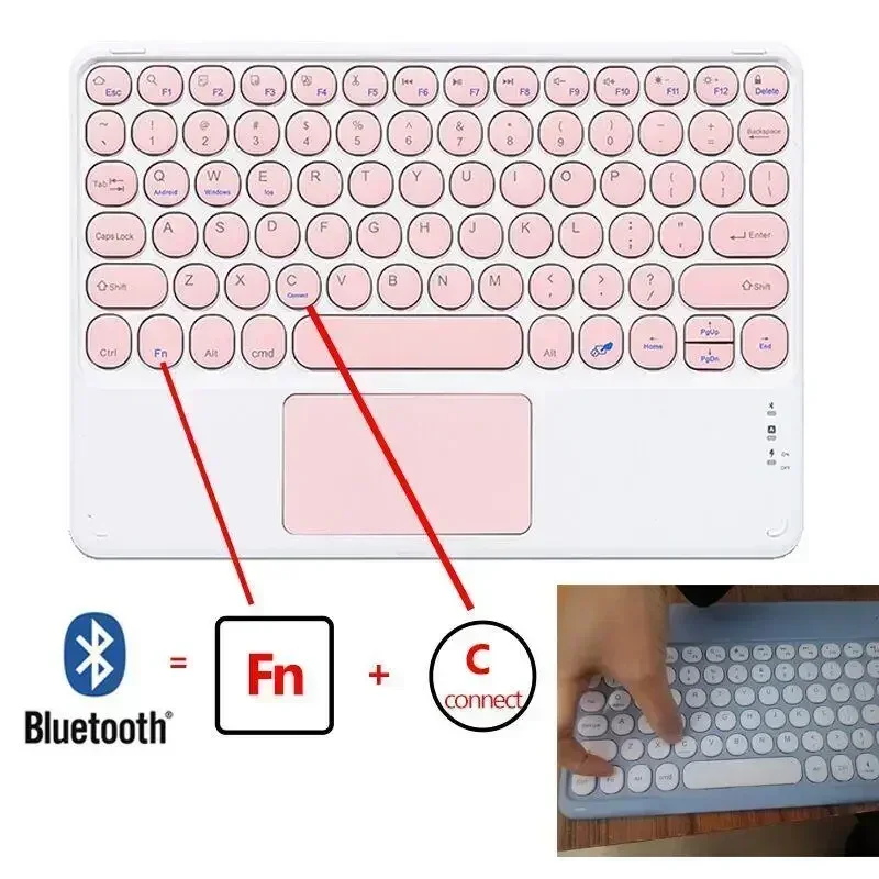 Funda con teclado mágico inalámbrico para IPad Air 6th 11 2024, fundas para teclado Bluetooth español, ruso, coreano, hebreo, árabe, tailandés