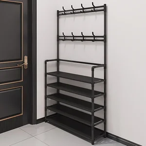 Neue 1PC, Kleiderbügel, Eingangsregal, Schuhorganisator für Eingangsbankhalle mit Haken für das Schlafzimmer, Rack Coat Combo 8 Hauptverkaufsschockbank - №4