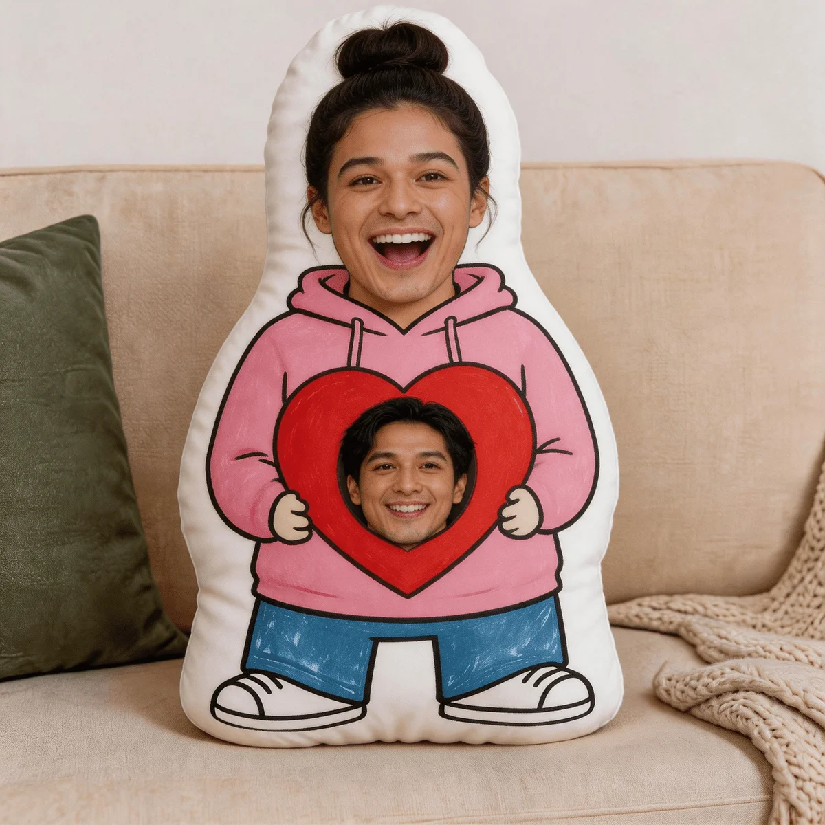 Custom Photo Construction Vehicle Shaped Pillow Yellow 60CM Cut to Shape Cushion Unique Sofa Bed Decor home Gift for Birthday