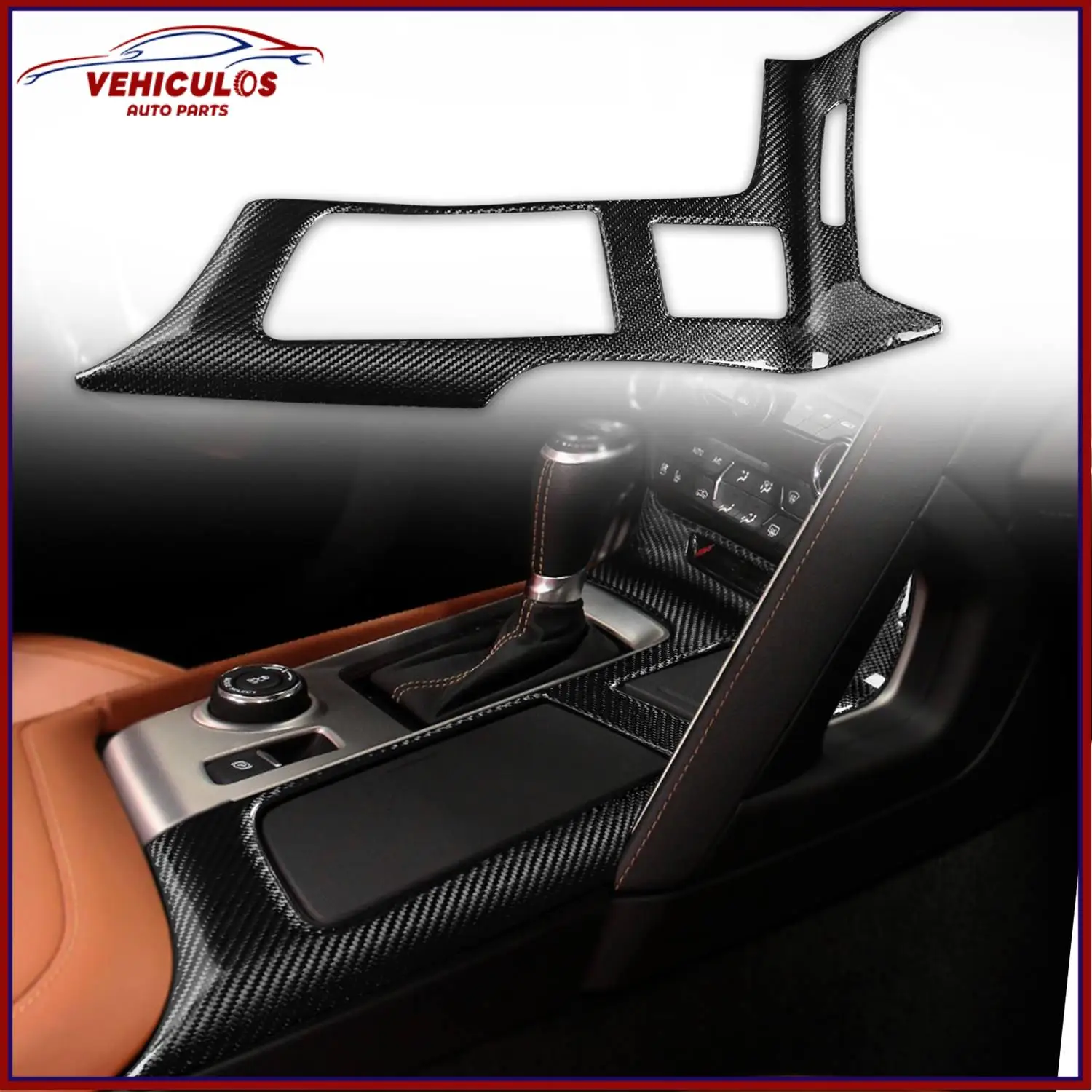 

Real Carbon Fiber Control Gears Panel Protective Cover For Corvette C7 14-19 Dropshipping Wholesale Car Accessories