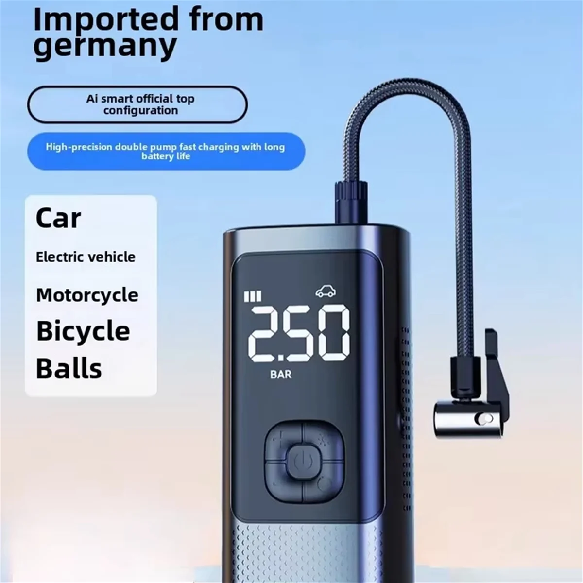 Einzelhandel! Auto Reifen Inflator Pumpe LCD Display Schnelle Inflation Cordless Luftpumpe Tragbare Handheld Luft Kompressor für Auto Fahrrad