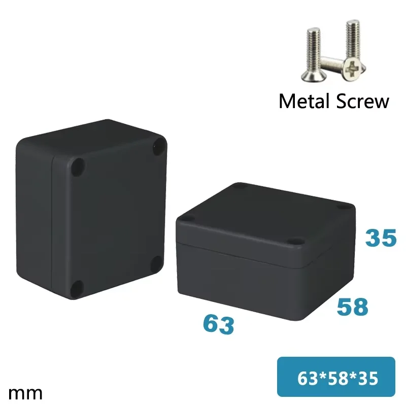 63x58x35mm Outdoor Waterproof Electrical Enclosure Instrument Case Housing Black Project Plastic Connection Junction Box