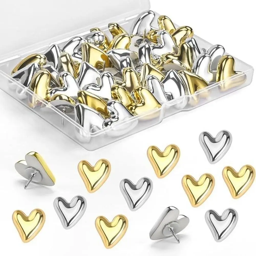 3D Irregular Heart Shape Pushpins DIY Macaron Thumb Tacks Easy Install Multifunctional Cork Board Pushpin Office School Supplies