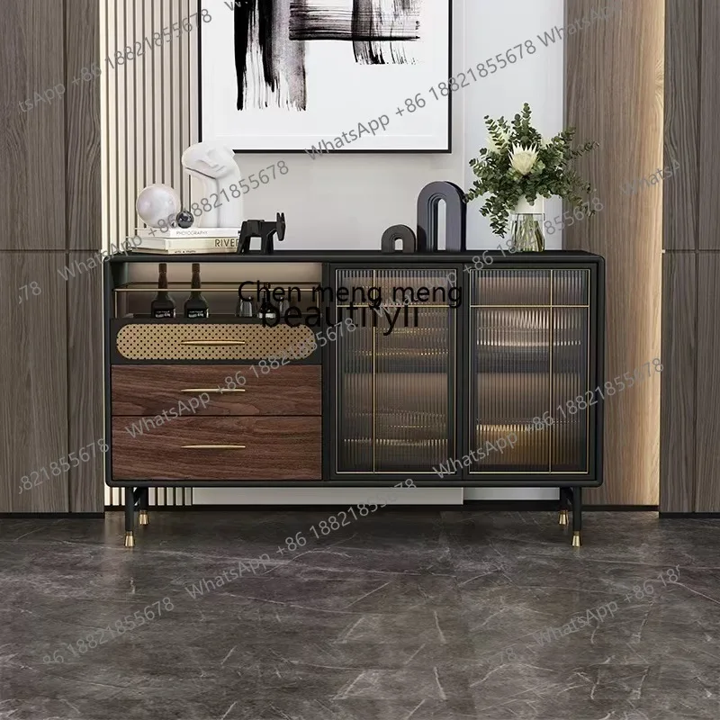 

X Light luxury dining side cabinet Modern simple restaurant High-end glass wine cabinet Shelf, storage decorative cabinet