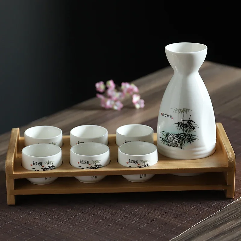 Gift Japanese Skae Cup Set Alcohol Wine Decanter Shot Glass Sake Bottle Tequila Small Food Dining Copas Para Vino Home Products