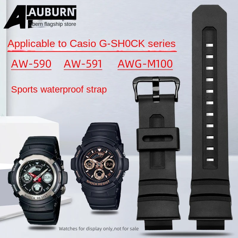 AW590 aw-591 rubber strap for Casio AW-590 AW591 AWG-M100 G-7700 nylon strap G-SHOCK  replacement silicone strap AW591 accessory