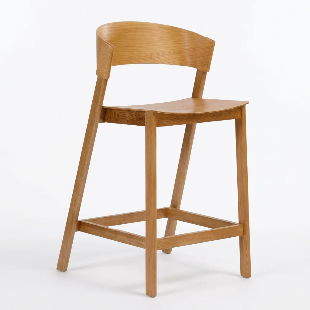 High Quality Modern Solid Teak Wood Bar Chair For Home Hotel Cafe Restaurant Kitchen Outdoor Dining Furniture