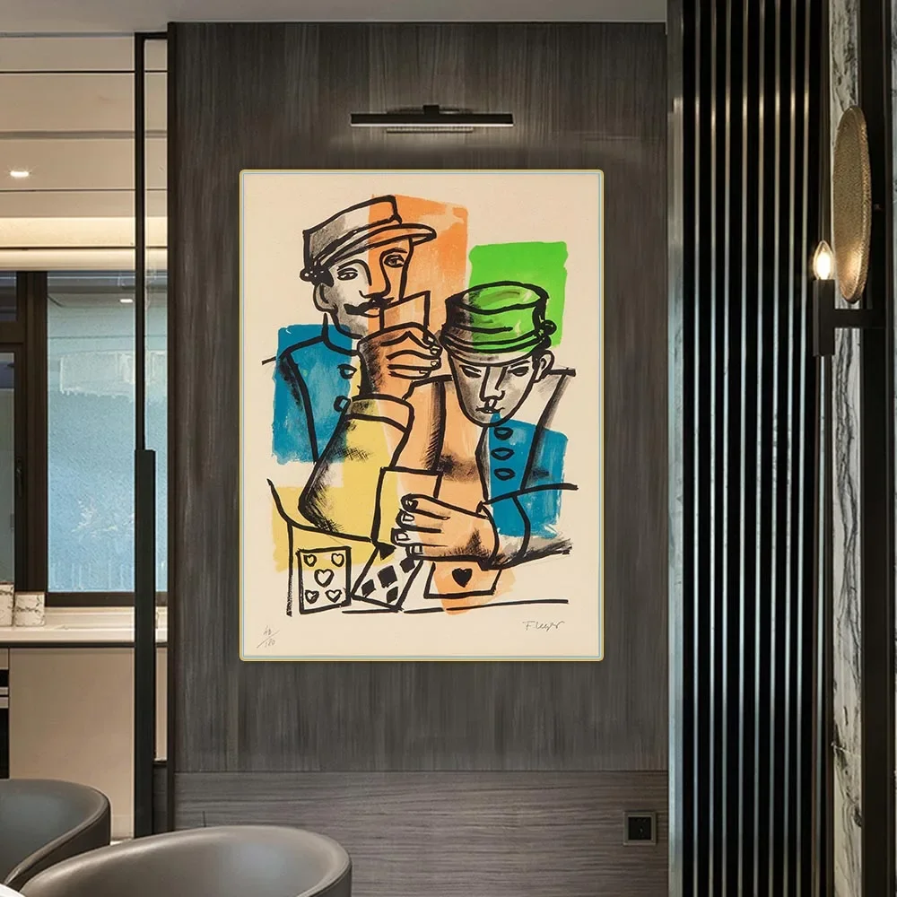 Ферманн Легер «Необоротные карточные игроки» знаменитая картина маслом на холсте эстетика картина фон Декор украшение для дома и гостиной Ферманн Легер «Необоротные карточные игроки» знаменитая картина маслом на холсте эстетика картина фон Декор украшение для дома и гостиной