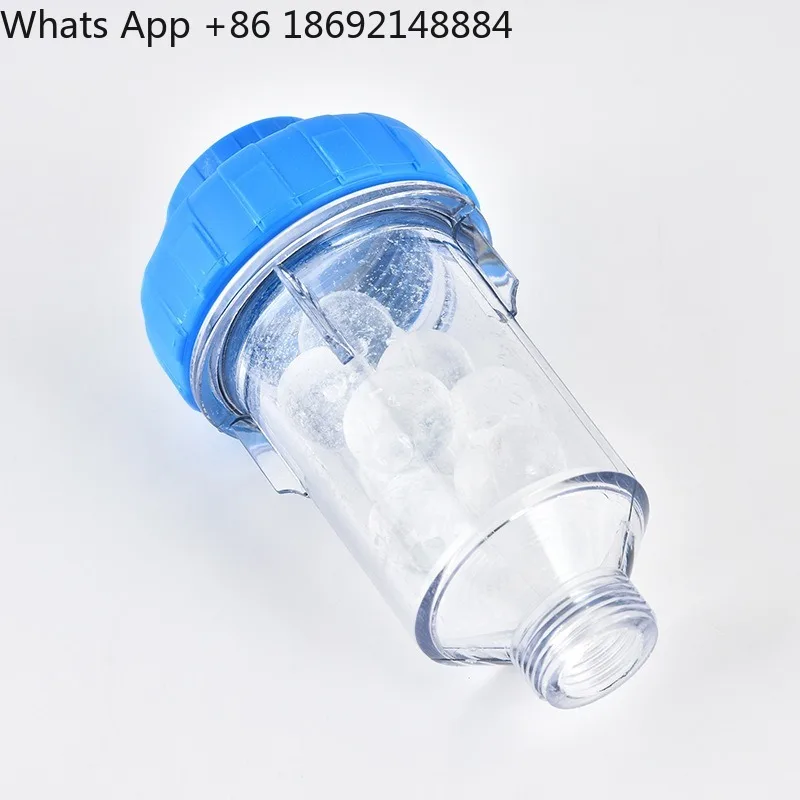 Washing machine small filter water softener, silicon phosphorus crystal ball scale inhibitor filter transparent shell 6 points