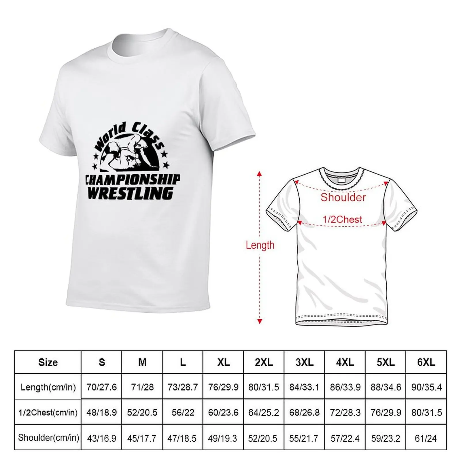 WCCW Retro Throwback T-Shirt cotton graphic tees customs t shirts for men pack