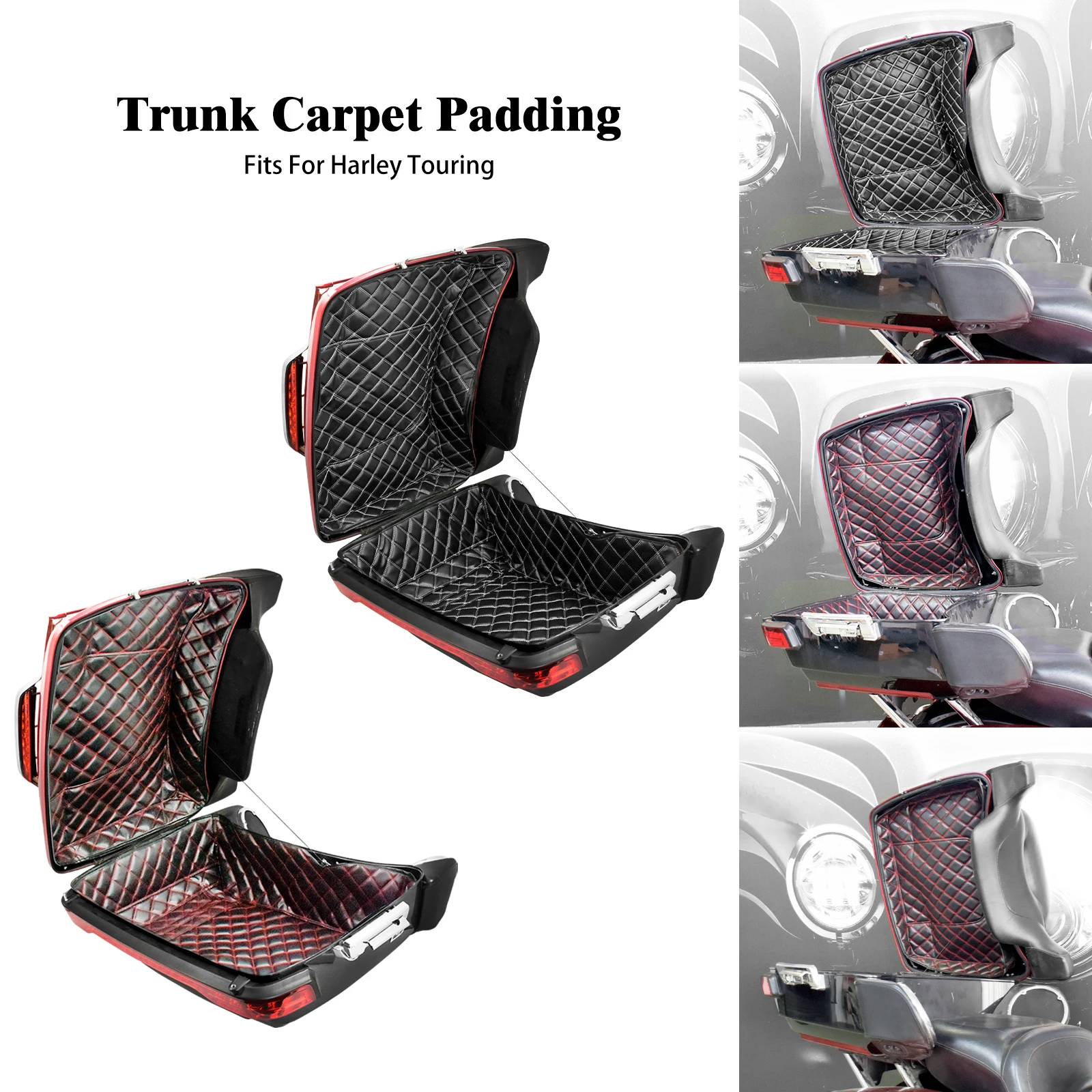 Motorcycle Pack Trunk Carpet Liner Leather Bags Pad Inner Pad For Harley Touring Electra Street Glide Road King Limited 14-2022