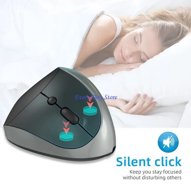 

2.4G Wireless Ergonomic Mouse Optical Vertical Mice 6 Silent Buttons 1600 2400 Adjustable DPI Wide Compatible Silent