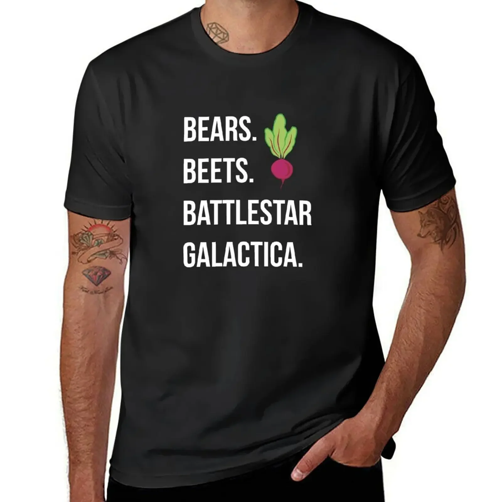 Bears. Beets. Battlestar Galactica. - The Office T-Shirt customs anime clothes funny t shirts for men