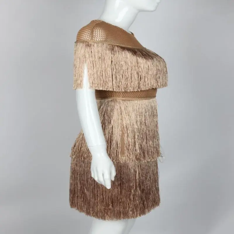 Robe à franges vintage, élégante, sexy, tenue de soirée, club, plage, maille serrée, streetwear, robe d\'été pour femmes, 2022