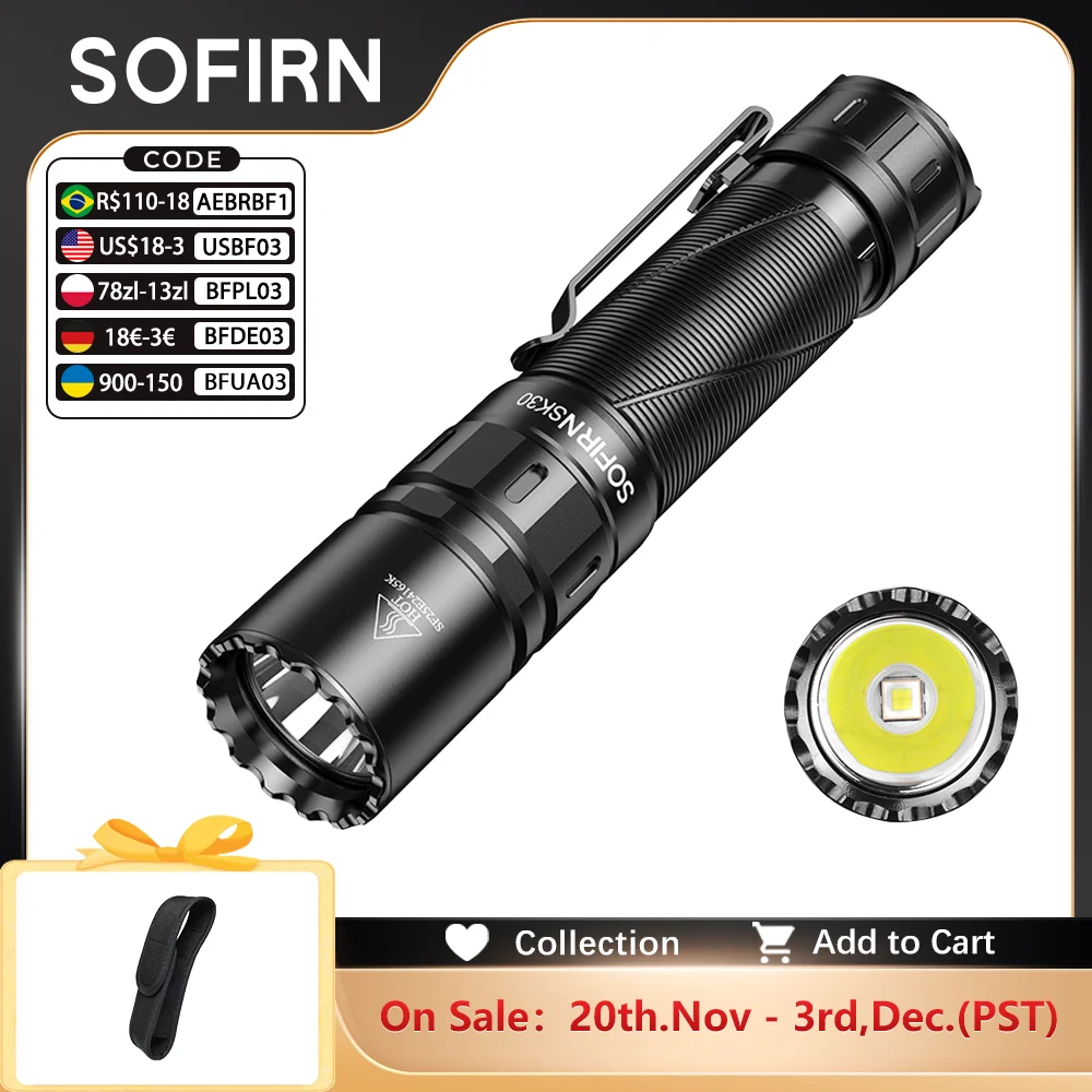 yZ[zSOFIRN SK30 2800lm pd 392 [g SFT70 6500K LED Cg 21700 USB C [dv_uXCb`g[` IPX8