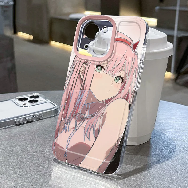 Japan anime DARLING in the FRANXX Zero Two Soft Clear Case protection per iPhone 15 14 13 12 11 Pro Max XR 7 8 Plus X SE Coque