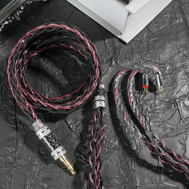 XINHS R19 Chiying 7N Einkristall-Kupfer-Kopfhörer-Ersatzkabel Rot Schwarz Multi-Stecker, für 0,78 mm 2PIN/MMCX/IE900 – Detail 3