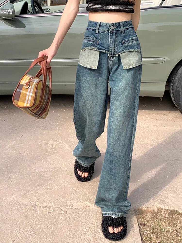 Y2k weibliche Kleidung Hose Jeans Frauen Baggy Jeans Frau hohe Taille Vintage Kleidung Streetwear Frauen Hosen koreanische Mode