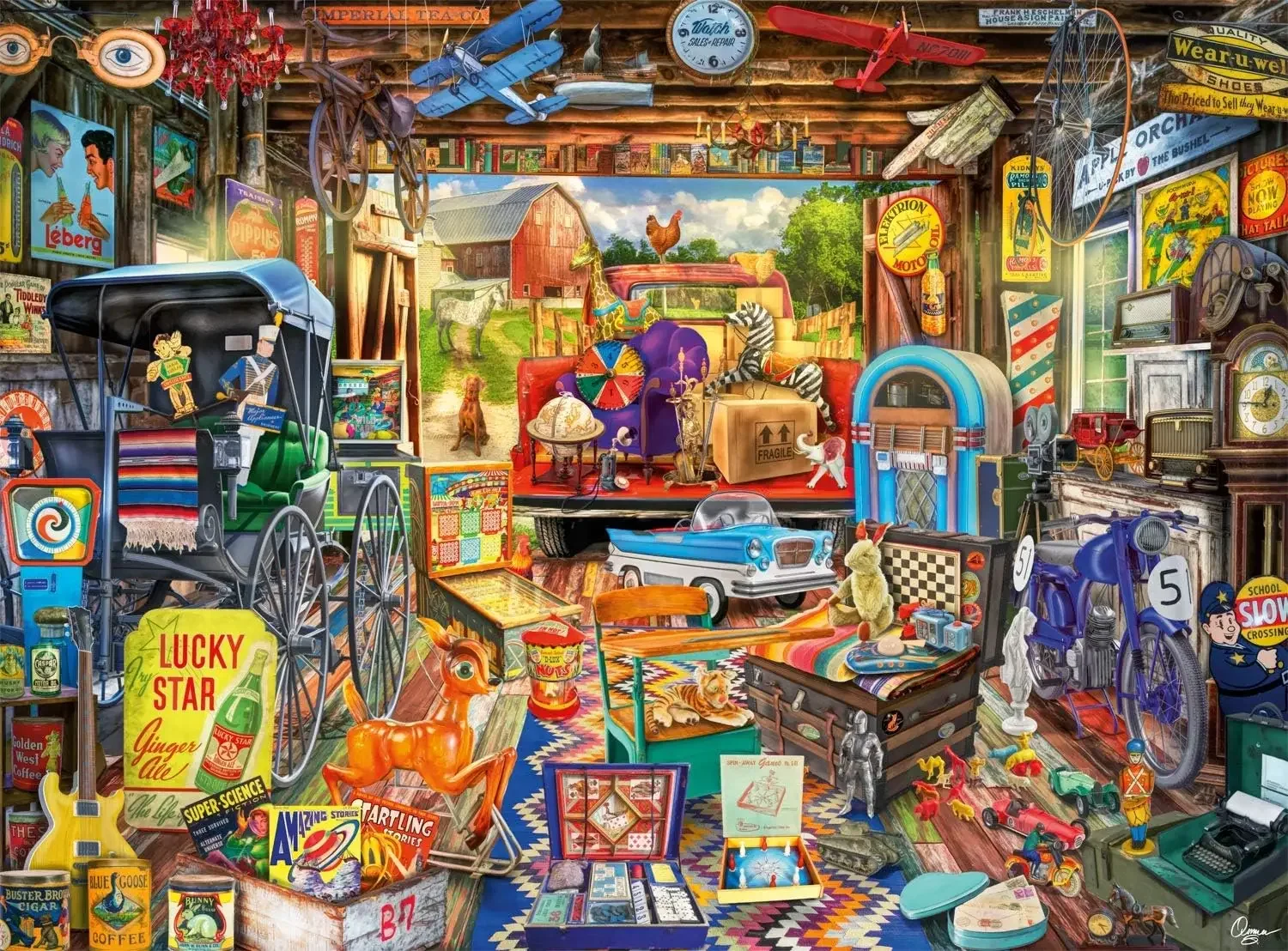 

﻿ Secret Base 500/300/120 Pieces Jigsaw Puzzles Challenging Family Activity Games for Gameroom Bedroom Livingroom Party Gift