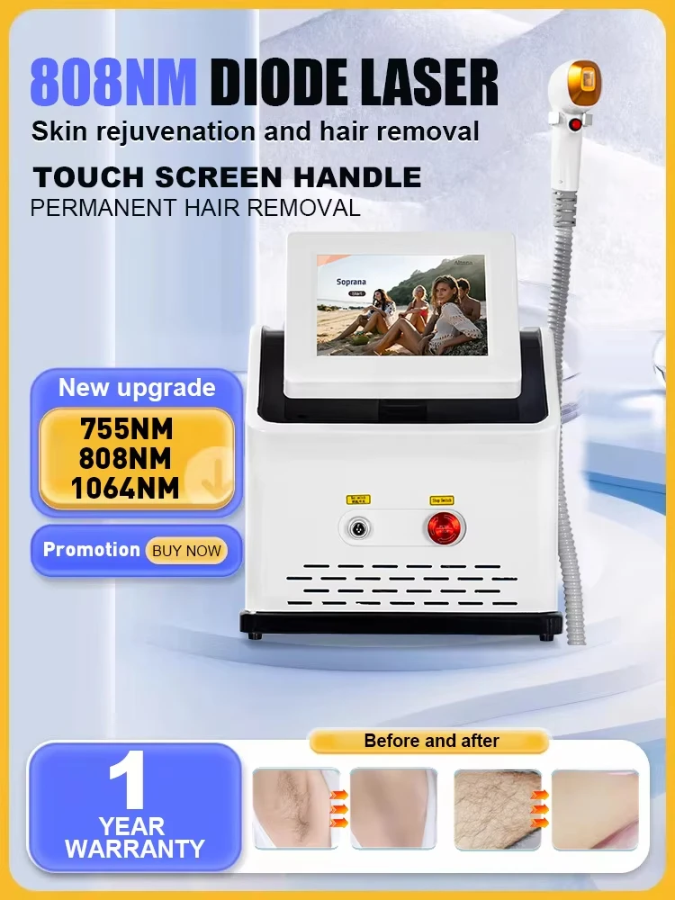 

Лазерная эпиляция 3000 Вт, 3 длины волны, 755, 808, 1064 нм, постоянное безболезненное удаление волос на лице и теле, 6