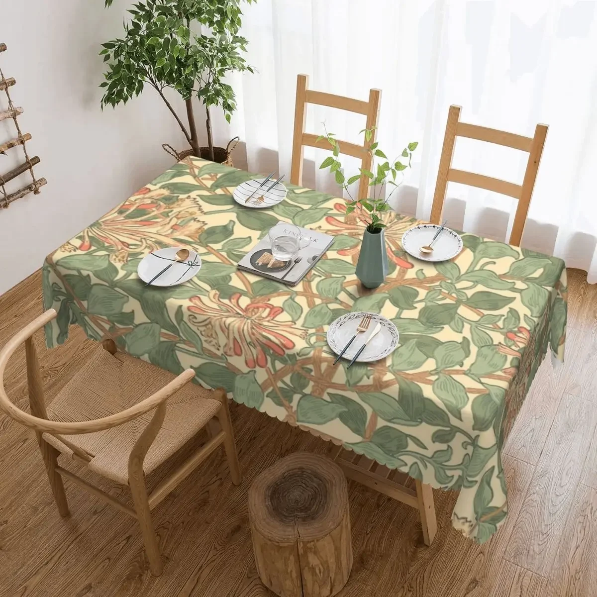 

William Morris Seaweed Custom Rectangular Waterproof Oilproof Tablecloth Table Cover for Dining Events Table Cloth