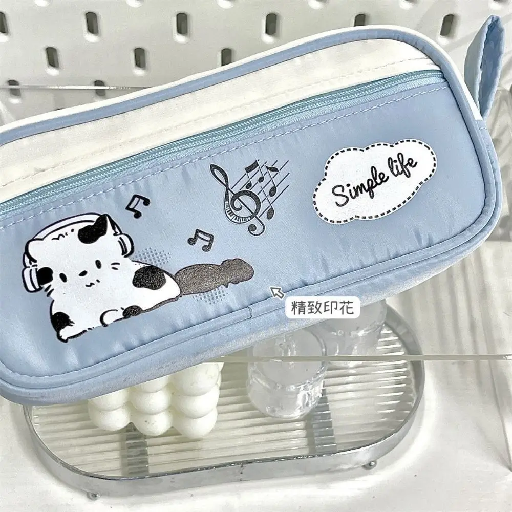 

Large-capacity Music Cat Pencil Case Multifunctional Capybala Cartoon Cat Pen Bag Animal Drawstring Zipper Pencil Bag