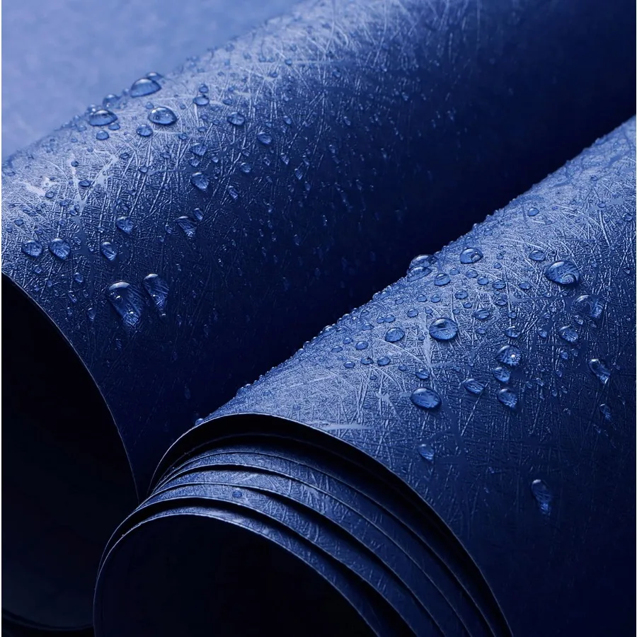 Papier peint texturé en soie bleu foncé, pour décoration de maison, de bureau ou de chambre à coucher, papier peint en vinyle auto-adhésif amovible