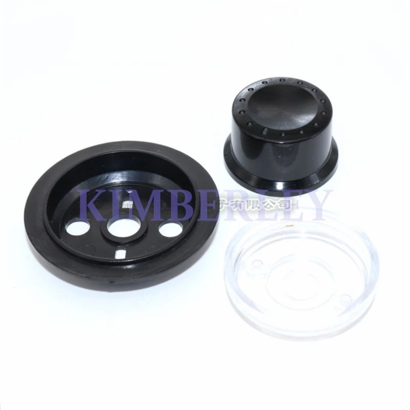 1 Piece 35*19MM Oil Injection Transparent Knob Cap Black Plastic Switch Cap Potential Knob Cap Audio three-piece Set