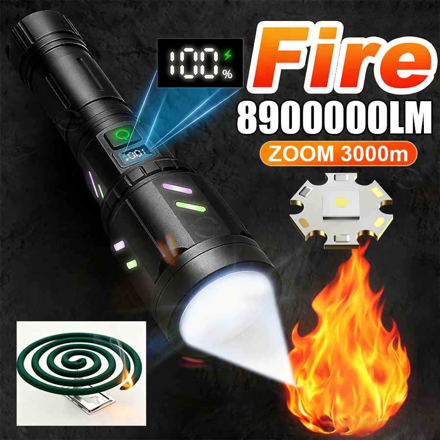 

Супер мощные фонарики с концентрирующим зажиганием, водостойкая военная тактическая лампа, уличный фонарик для кемпинга, приключений, фонарик, зажигалка