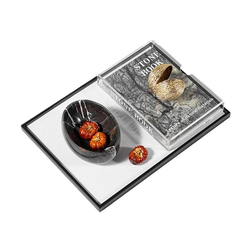 

Modern light luxury living room coffee table marble matching set jewelry high-end ornament