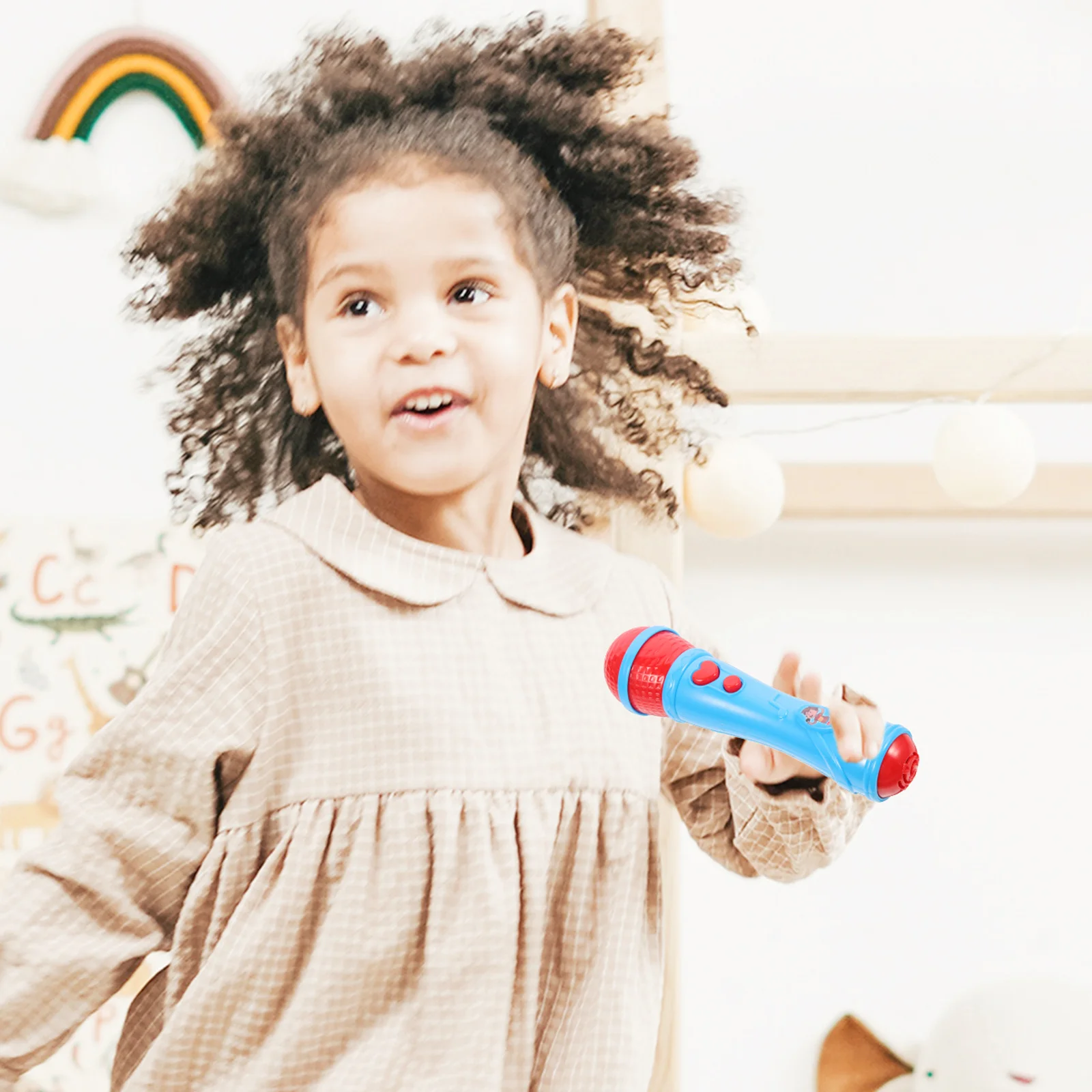 ميكروفون مضخم عالي المحاكاة للأطفال يغنيون لعبة ميكروفون تعليمية لموسيقى الأطفال المتينة #4