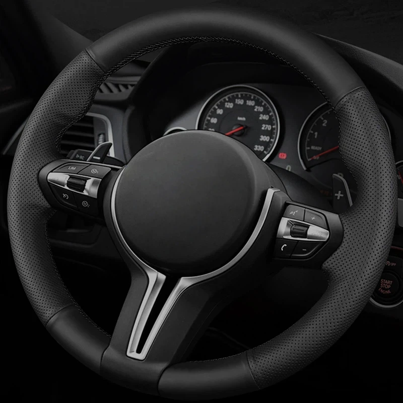 Custom Car Steering Wheel Cover M Sport F31 F34 F10 F11 F07 X3 F25 F32 F33 F36 X1 F48 X2 F39 Steering Wheel Cover For BMW F30