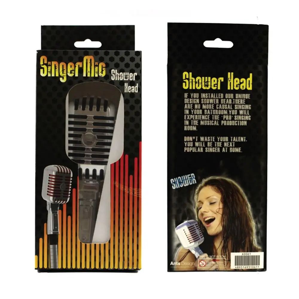 

New High Pressure Microphone-shaped Shower Head Water Saving Funny Showerhead ABS Creative Shower Sprayer Bathroom