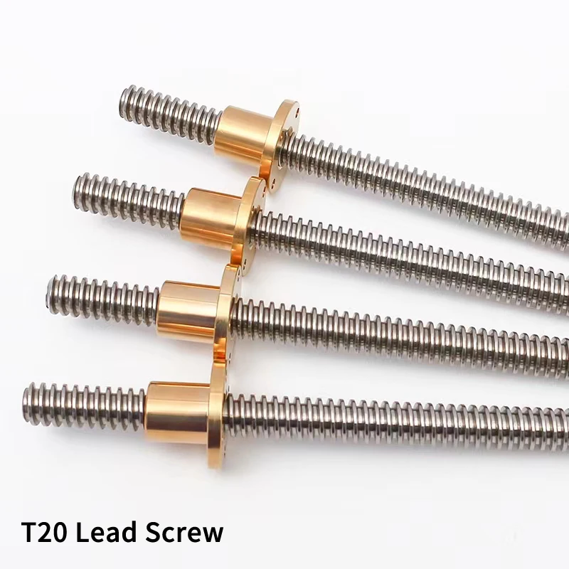 

T20 lead screw Linear Guide lead 4mm 8mm pitch 4mm length 100mm to 1000mm with Brass nut CNC 3D Printer