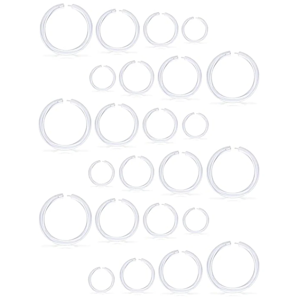 WKOUD Septum Retainer Bioflex Flexible Clear Acrylic Nose Hoop Ring Clicker Horseshoe Cartilage Daith Tragus Rings Body Piercing