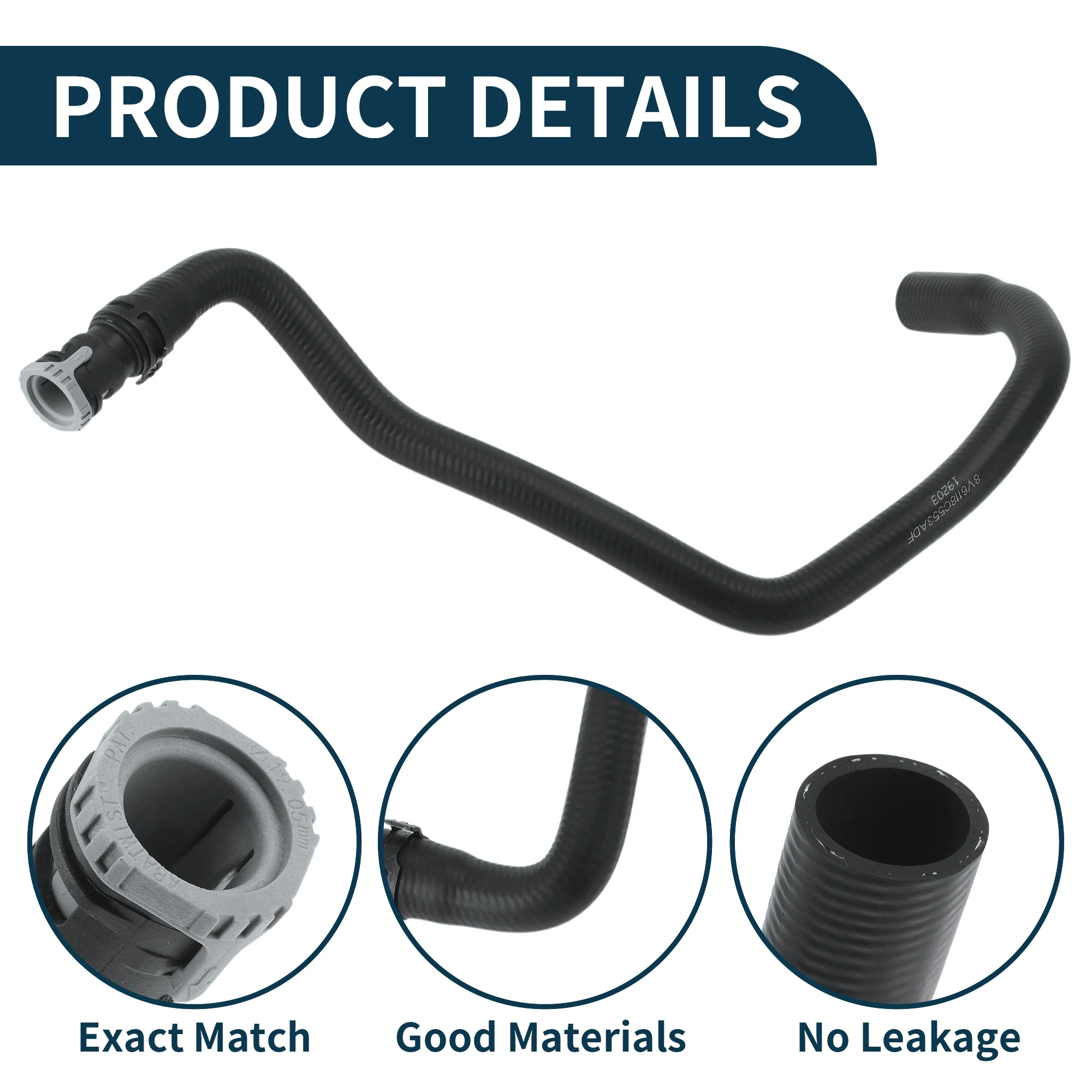 

UXCELL Radiator Hose Heater Hose Radiator Outlet Hose Pipe No.8V6118C553ADF for Ford Focus 2012 Rubber Warm Air Inlet Pipe Black