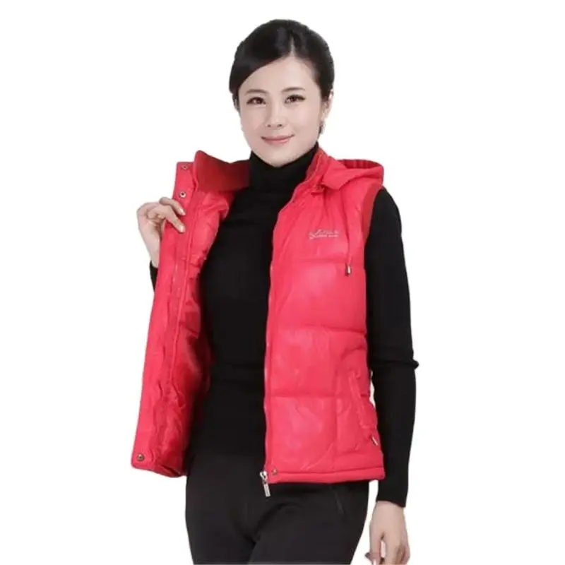 

Women's Waterproof Hooded Zip Down Vests Female Sleeveless Waistcoat Thick Warm Jacket Autumn Hot Sale