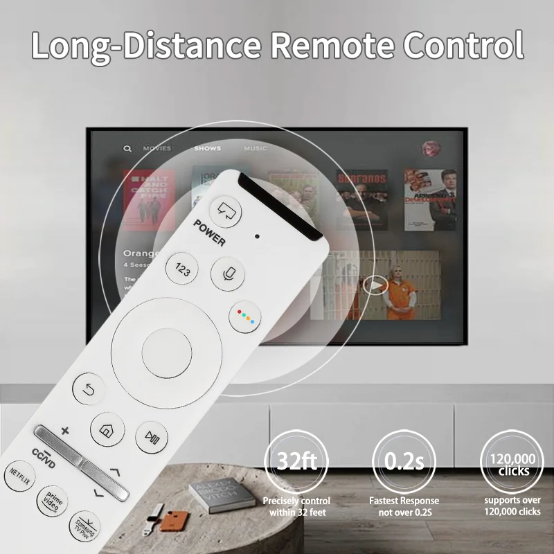 BN59-01330H لاستبدال جهاز التحكم عن بعد الصوتي من سامسونج مع أزرار NETFLIX PrimeVideo، لتلفزيون Samsung الذكي QN75LS03TAFXZA #4