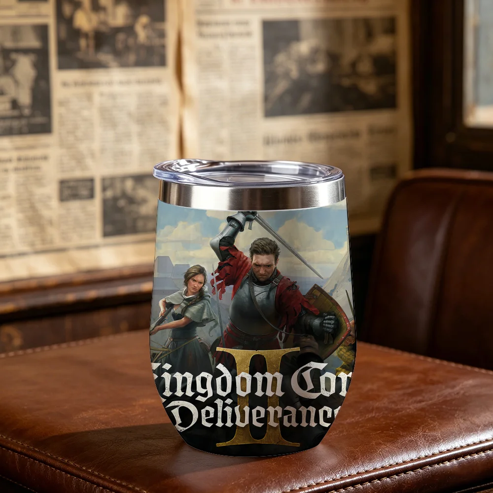 K-Kingdom Come Deliverance II Vacuum Flasks 1PC 12oz Eggshell Stainless Steel Thermos 360ml Coffee Mug Vacuum Insulated Flask