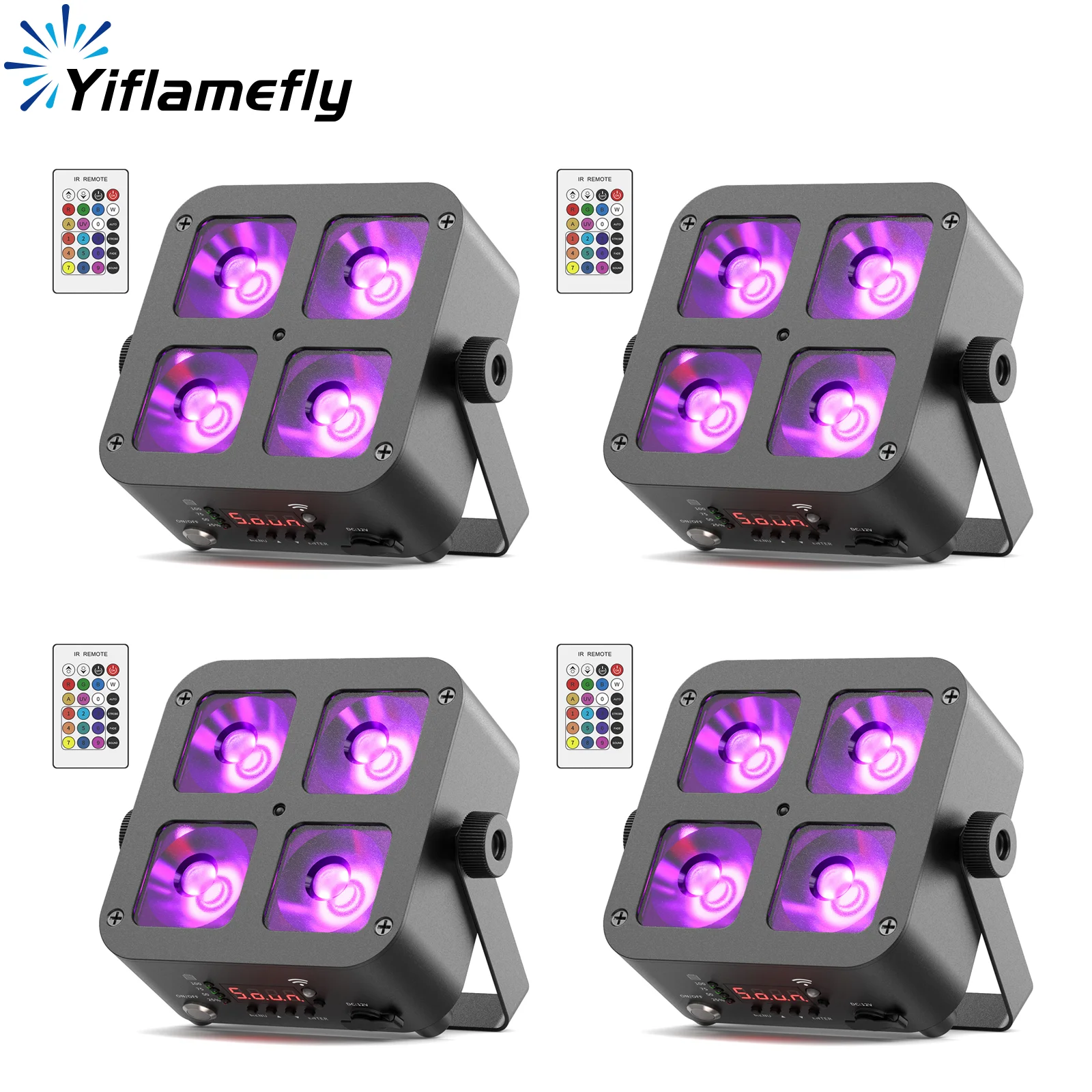 

Yiflamefly 1/2/4 шт. перезаряжаемые светодиодные фонари 4X15 Вт RGBWA + УФ Uplights со встроенным аккумулятором емкостью 5200 мАч DMX DJ огни для свадебной вечеринки