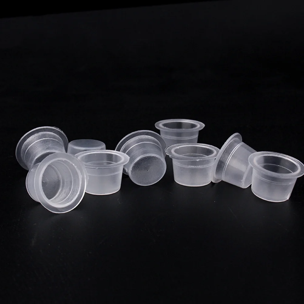 

500 шт. чашки с чернилами, одноразовые колпачки с чернилами, держатель для пигмента для татуировки, бровей, ресниц, наборы принадлежностей, размер M, белые чашки, поставки