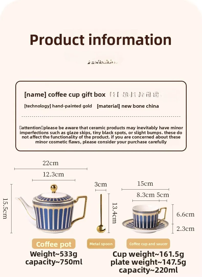 Coffee cup High-grade exquisite bone china coffee set Cup saucer set Afternoon tea set