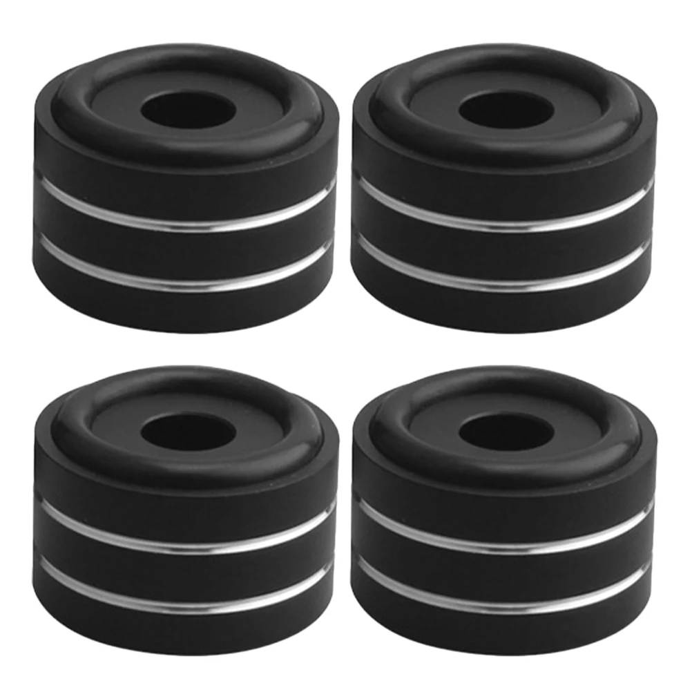 

4 pcs Speaker Feet Pads 40mmx20mm Black Aluminum Alloy Anti Shock Absorbing Rubber Isolation Feet for Speakers