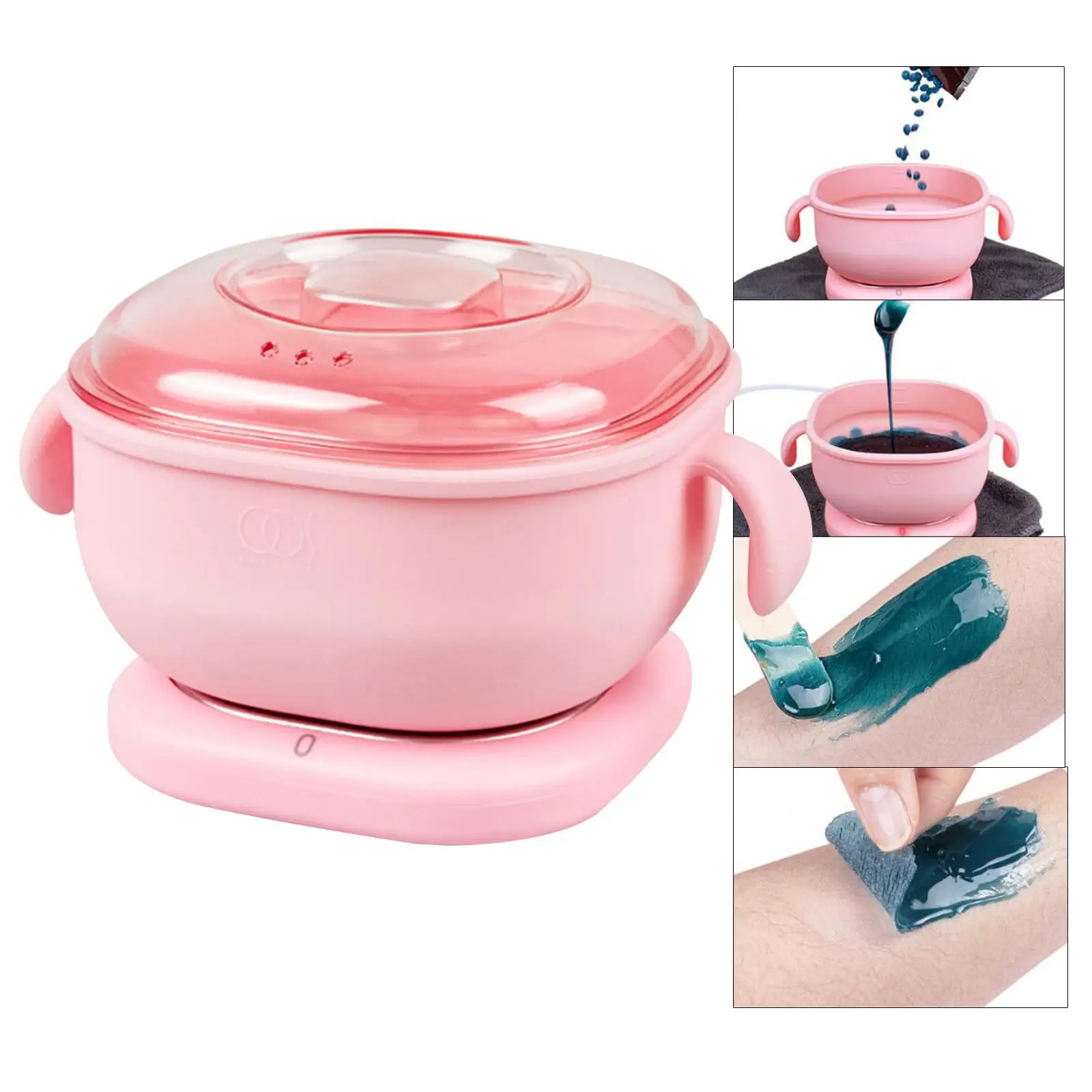 Hot Waxing Warmer Machine 400ml Silicone Easy to Use Wax Melting Pot for Removal Home