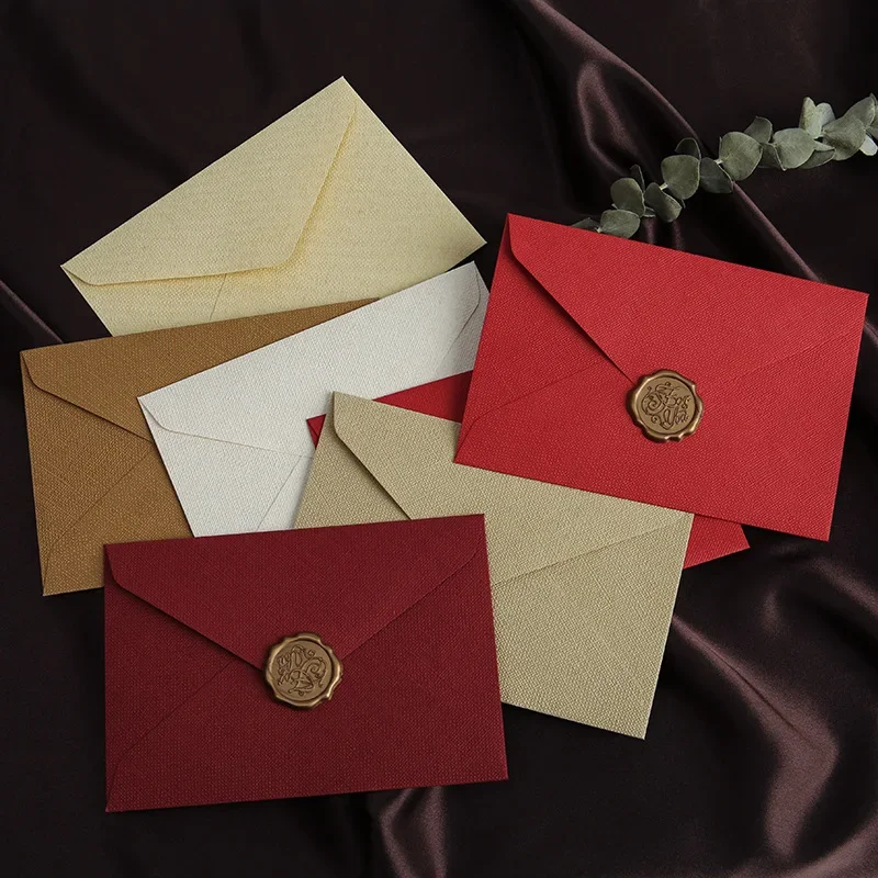 50pcs/lot High-grade Envelope Western Linen Texture 130g Paper Envelopes for Wedding Invitations Business Stationery Postcards