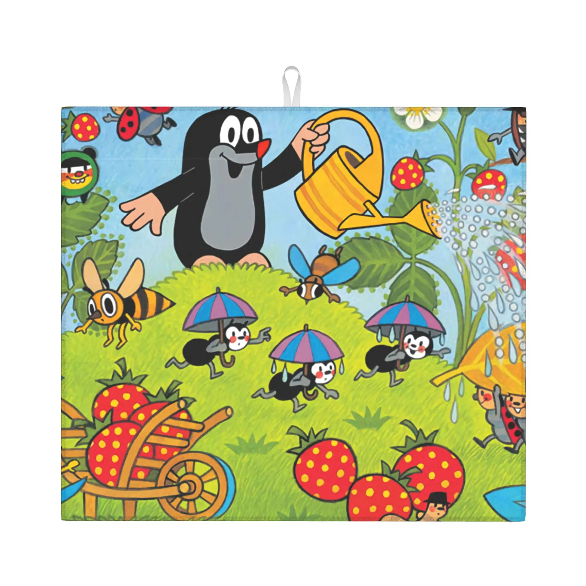 Drying Mat For Kitchen The Mole Barware Tableware Oil Proof Czech Cartoon Comics Krtek Mole Washable Kitchen Sink Drying Pad