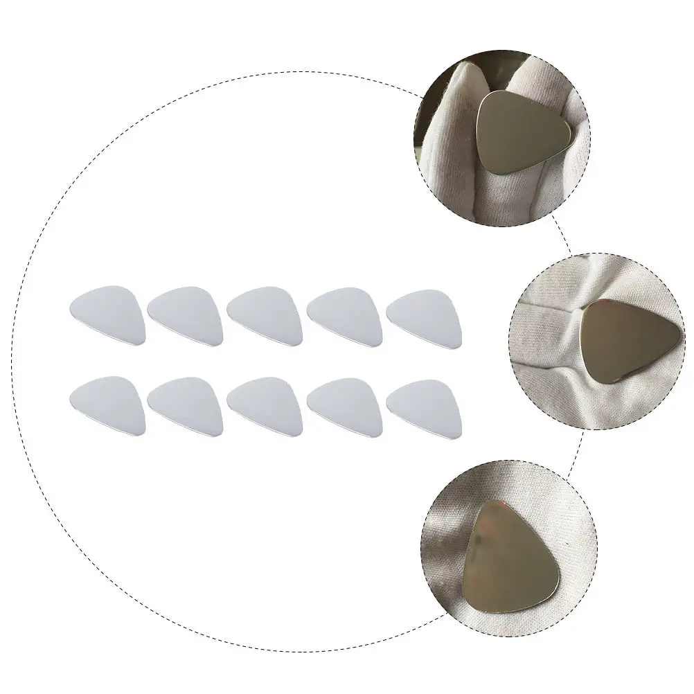 

12Pcs Stainless Steel Guitar Picks Double-Sided Fine Polished Flexible Durable for Electric Bass Acoustic Ukulele Instrument