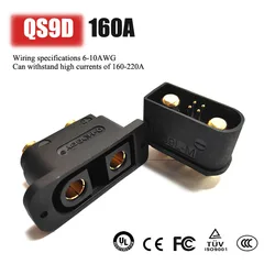 160A QS9-D Piastra di Blocco Anti Scintilla Connettore Femmina Serie QS9 Testa Maschio Ad Alta Corrente Drone Tosaerba Connettore Della Batteria Al Litio