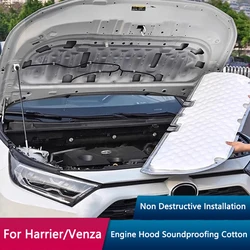 QHCP Car Engine Hood Sound Insulation Pad Trim Soundproof Cotton Cover For Toyota Harrier Venza 2022-2024 Modification Accessory